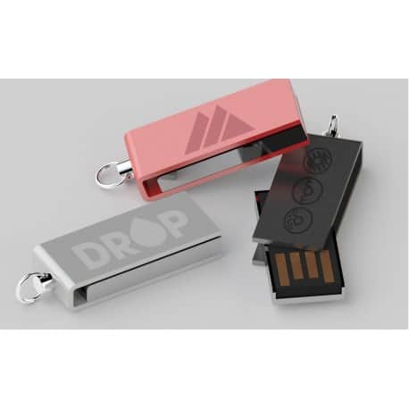 Clé USB pivotante acier avec gravure laser logo pour cadeaux d'affaires