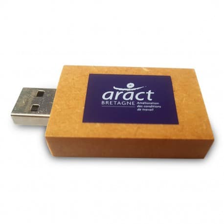 Clé USB publicitaire recyclée écologique en carton Paper Drive, goodies developpement durable