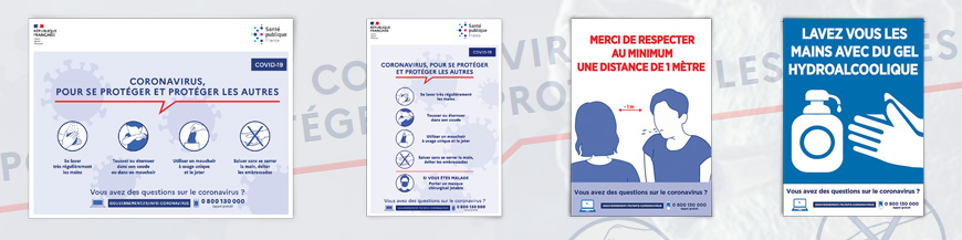 Durant cette crise sanitaire du COVID-19, nous vous proposons l'impression des affiches officielles pour l'information de votre personnel et votre clientèle