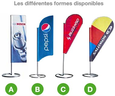 Les différents formats des drapeaux de table